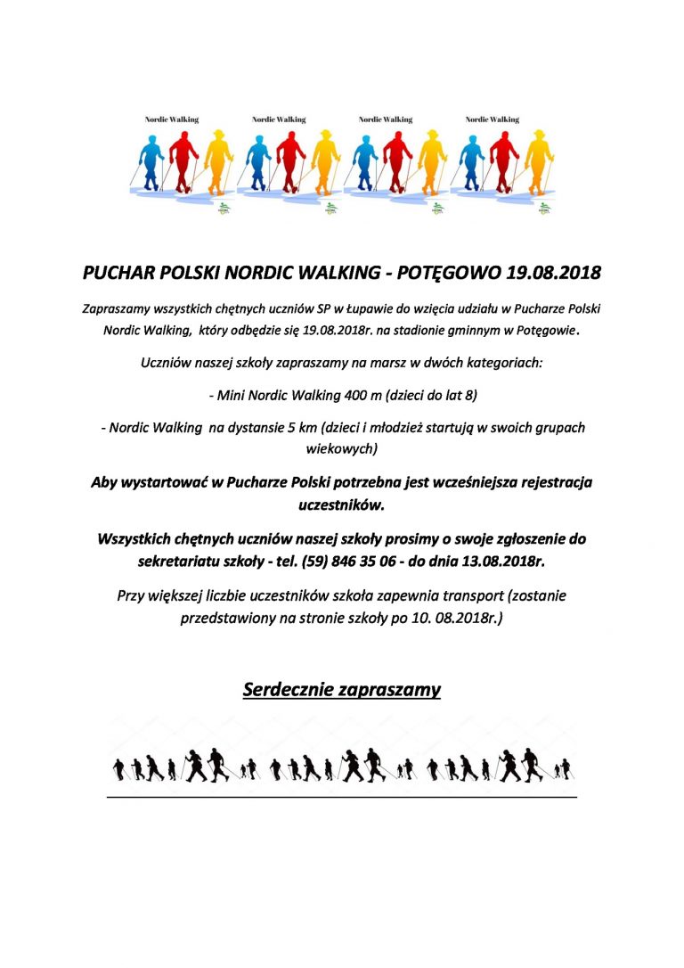 PUCHAR POLSKI NORDIC WALKING – POTĘGOWO 19.08.2018