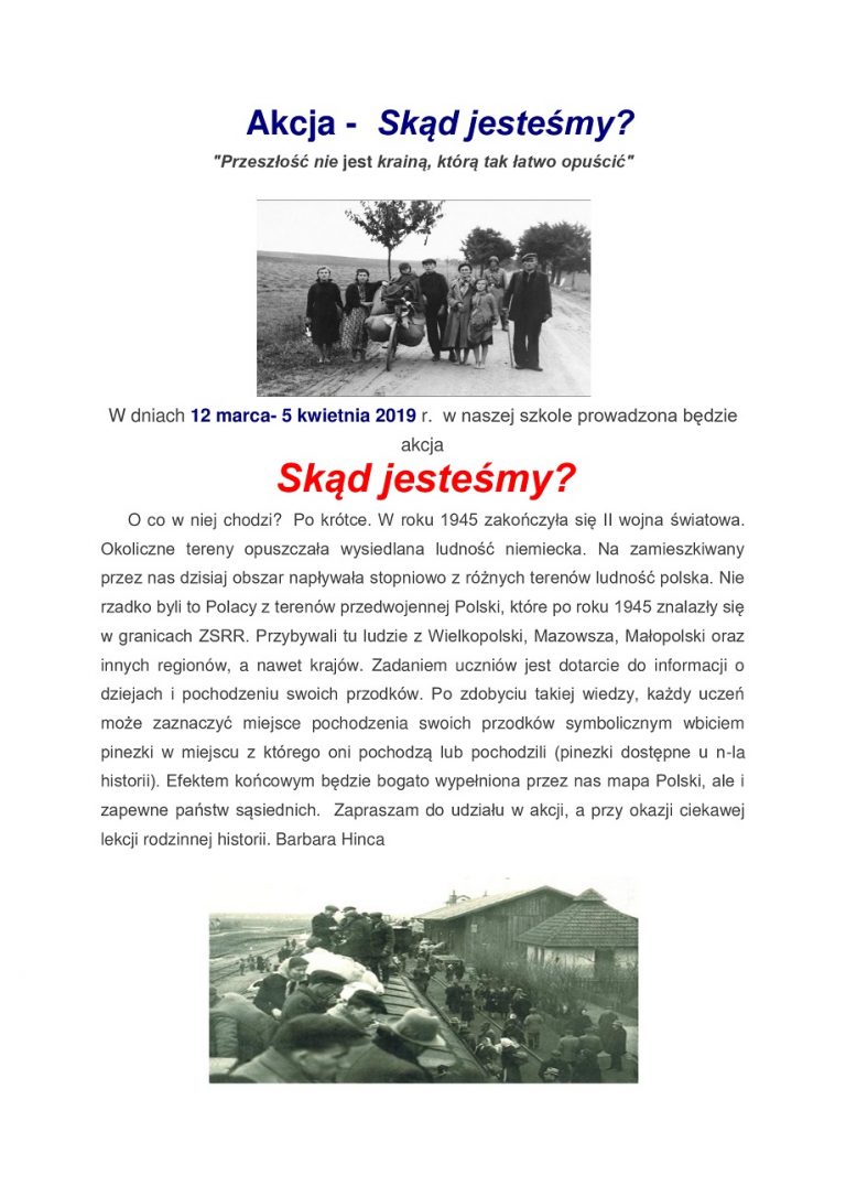 Akcja –  Skąd jesteśmy?