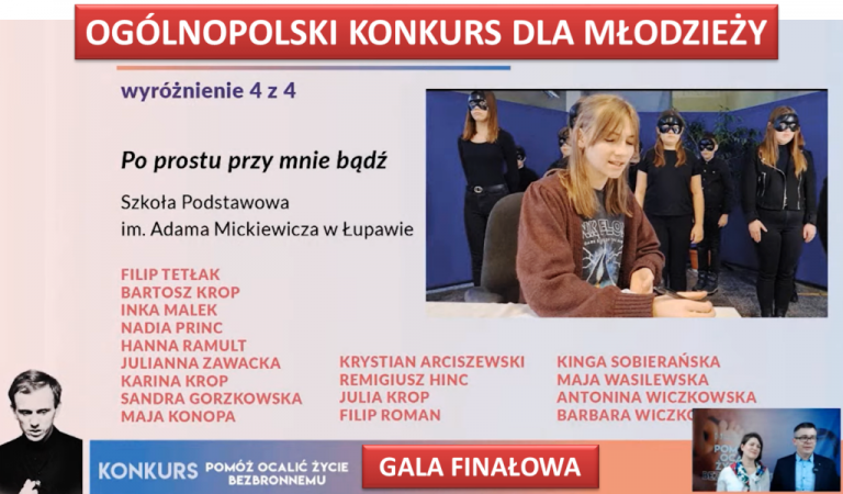 OGÓLNOPOLSKI SUKCES UCZNIÓW ZE SZKOŁY PODSTAWOWEJ W ŁUPAWIE