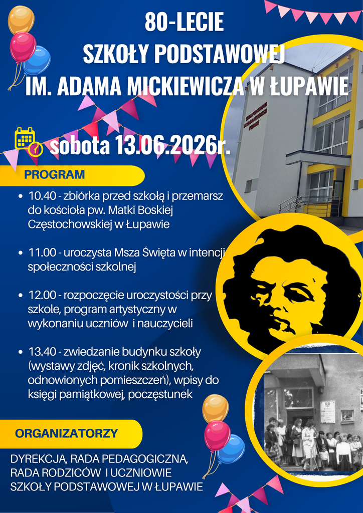 Zapraszamy na 80-lecie szkoły